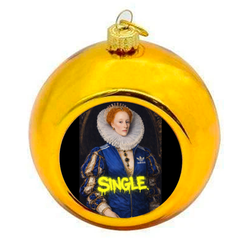 Royal rebels - Queen Elizabeth 1 - colourful christmas bauble by Sammy Bird