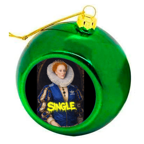 Royal rebels - Queen Elizabeth 1 - colourful christmas bauble by Sammy Bird