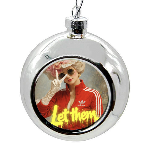 Royal rebels: Marie Antoinette - colourful christmas bauble by Sammy Bird