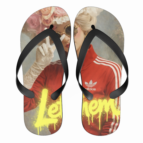 Royal rebels: Marie Antoinette - funny flip flops by Sammy Bird