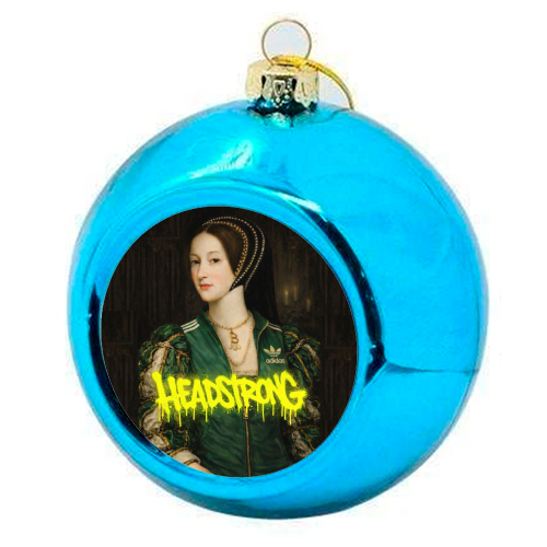Rebel royals : Anne Boleyn - colourful christmas bauble by Sammy Bird