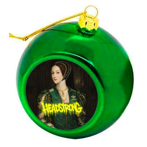 Rebel royals : Anne Boleyn - colourful christmas bauble by Sammy Bird