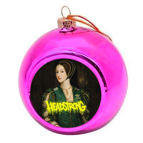 Rebel royals : Anne Boleyn - colourful christmas bauble by Sammy Bird