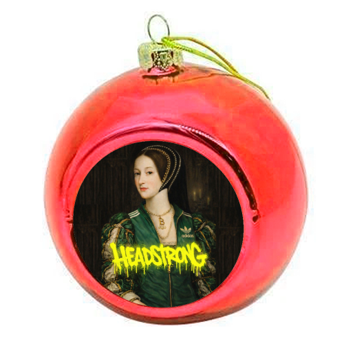 Rebel royals : Anne Boleyn - colourful christmas bauble by Sammy Bird