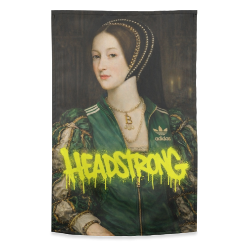 Rebel royals : Anne Boleyn - funny tea towel by Sammy Bird