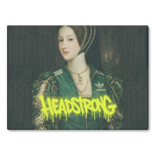 Rebel royals : Anne Boleyn - glass chopping board by Sammy Bird
