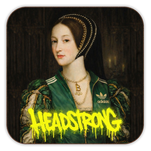 Rebel royals : Anne Boleyn - personalised beer coaster by Sammy Bird
