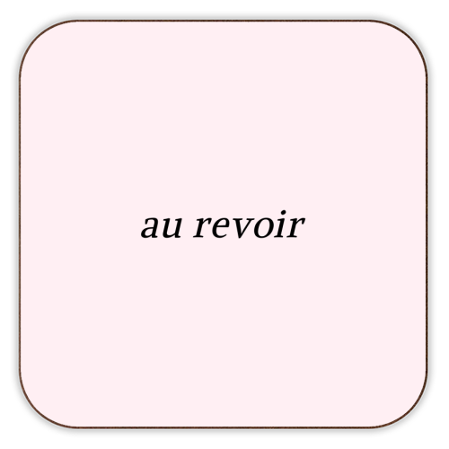 Au Revoir Minimal French Farewell Quote - personalised beer coaster by Sundiva Designs