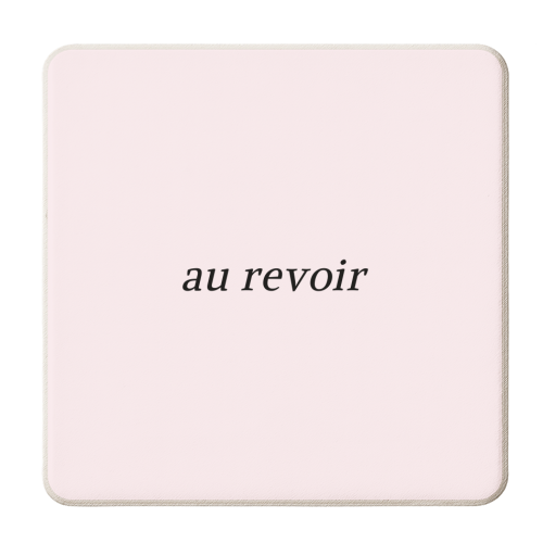 Au Revoir Minimal French Farewell Quote - personalised beer coaster by Sundiva Designs