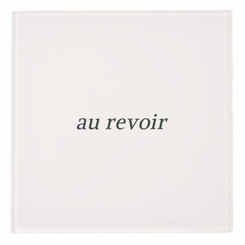 Au Revoir Minimal French Farewell Quote - personalised beer coaster by Sundiva Designs