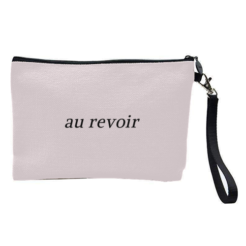 Au Revoir Minimal French Farewell Quote - pretty makeup bag by Sundiva Designs