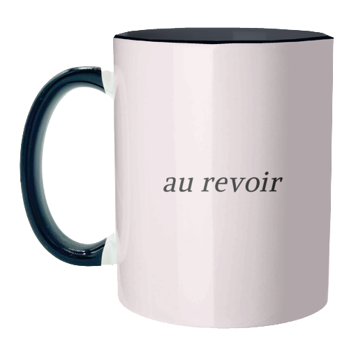Au Revoir Minimal French Farewell Quote - unique mug by Sundiva Designs