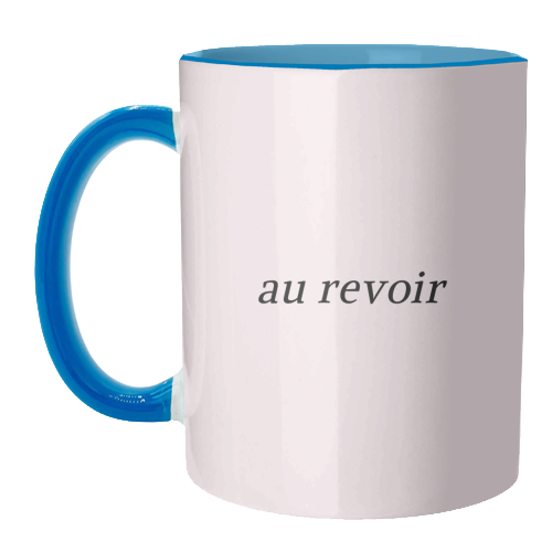 Au Revoir Minimal French Farewell Quote - unique mug by Sundiva Designs