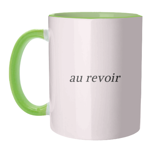 Au Revoir Minimal French Farewell Quote - unique mug by Sundiva Designs