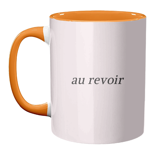 Au Revoir Minimal French Farewell Quote - unique mug by Sundiva Designs