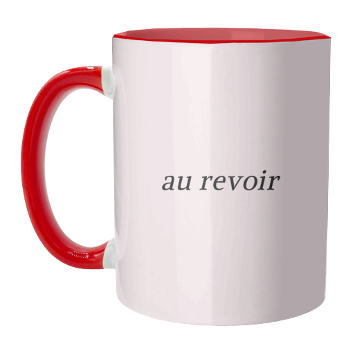 Au Revoir Minimal French Farewell Quote - unique mug by Sundiva Designs