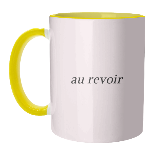 Au Revoir Minimal French Farewell Quote - unique mug by Sundiva Designs