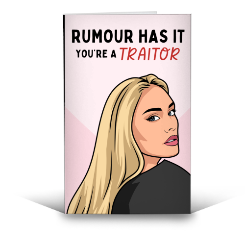 Rumour Has It You're A Traitor Funny Leaving Quote - funny greeting card by Sundiva Designs