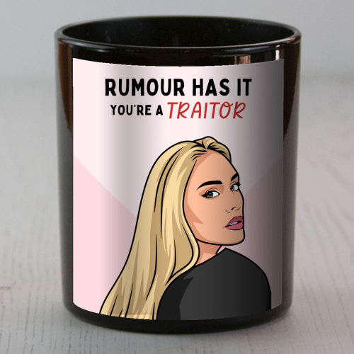 Rumour Has It You're A Traitor Funny Leaving Quote - scented candle by Sundiva Designs