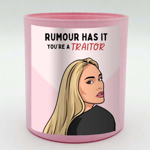 Rumour Has It You're A Traitor Funny Leaving Quote - scented candle by Sundiva Designs