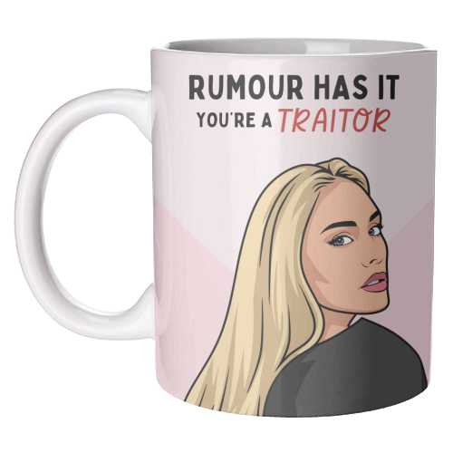 Rumour Has It You're A Traitor Funny Leaving Quote - unique mug by Sundiva Designs