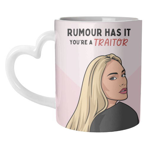 Rumour Has It You're A Traitor Funny Leaving Quote - unique mug by Sundiva Designs