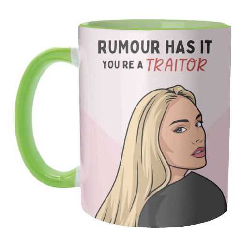 Rumour Has It You're A Traitor Funny Leaving Quote - unique mug by Sundiva Designs