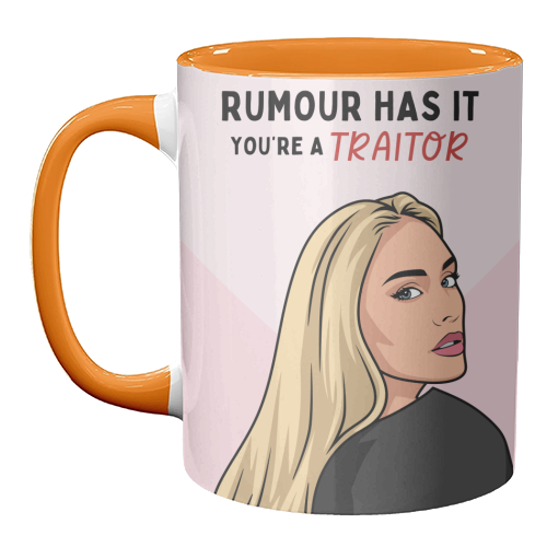 Rumour Has It You're A Traitor Funny Leaving Quote - unique mug by Sundiva Designs