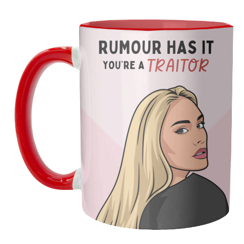 Rumour Has It You're A Traitor Funny Leaving Quote - unique mug by Sundiva Designs