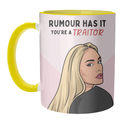 Rumour Has It You're A Traitor Funny Leaving Quote - unique mug by Sundiva Designs