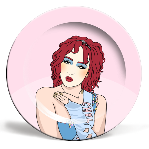 Another Year Older? Good Luck Babe! Funny Birthday Quote - ceramic dinner plate by Sundiva Designs