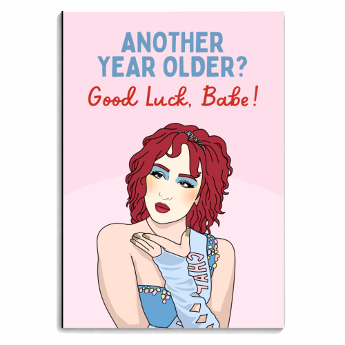 Another Year Older? Good Luck Babe! Funny Birthday Quote - personalised A4, A5, A6 notebook by Sundiva Designs