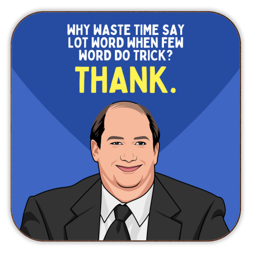 Few Word Do Trick Thank Funny Minimal Thank You - personalised beer coaster by Sundiva Designs