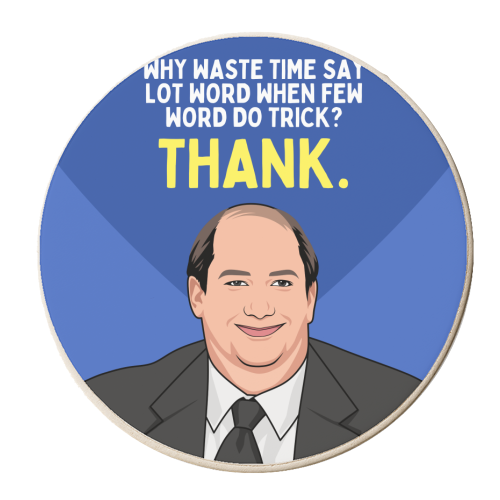 Few Word Do Trick Thank Funny Minimal Thank You - personalised beer coaster by Sundiva Designs