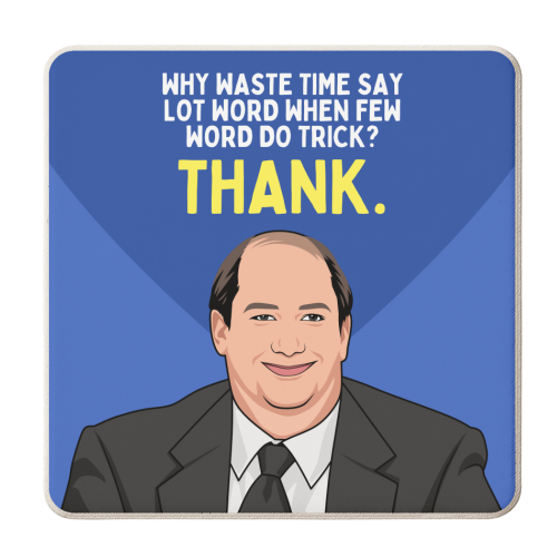 Few Word Do Trick Thank Funny Minimal Thank You - personalised beer coaster by Sundiva Designs