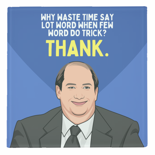 Few Word Do Trick Thank Funny Minimal Thank You - personalised beer coaster by Sundiva Designs