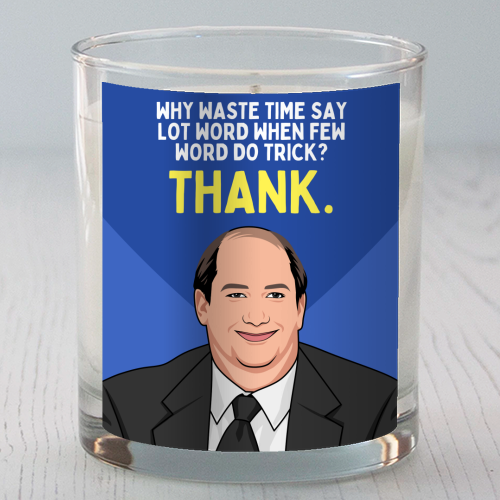 Few Word Do Trick Thank Funny Minimal Thank You - scented candle by Sundiva Designs