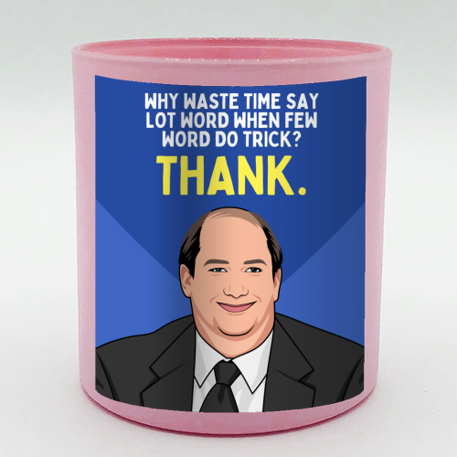 Few Word Do Trick Thank Funny Minimal Thank You - scented candle by Sundiva Designs