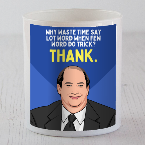 Few Word Do Trick Thank Funny Minimal Thank You - scented candle by Sundiva Designs