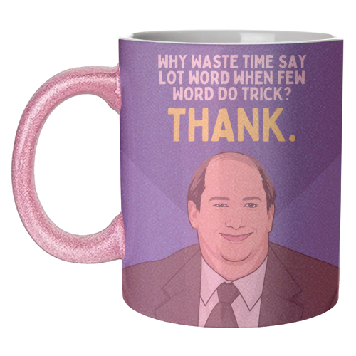 Few Word Do Trick Thank Funny Minimal Thank You - unique mug by Sundiva Designs