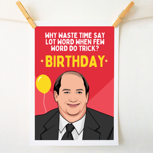 Few Word Do Trick Birthday Funny Minimal Quote - A1 - A4 art print by Sundiva Designs