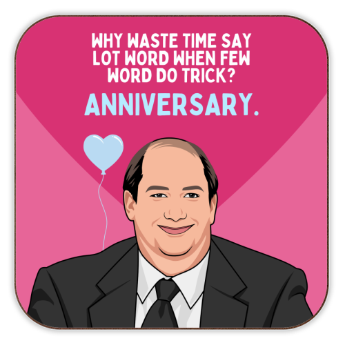 Few Word Do Trick Anniversary Funny Minimal Quote - personalised beer coaster by Sundiva Designs