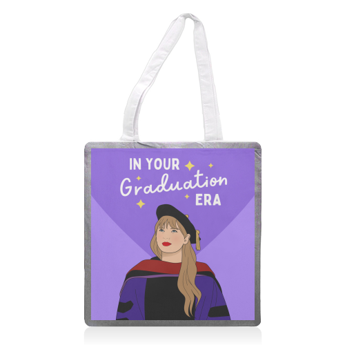 In Your Graduation Era Pop Inspired Quote - printed canvas tote bag by Sundiva Designs