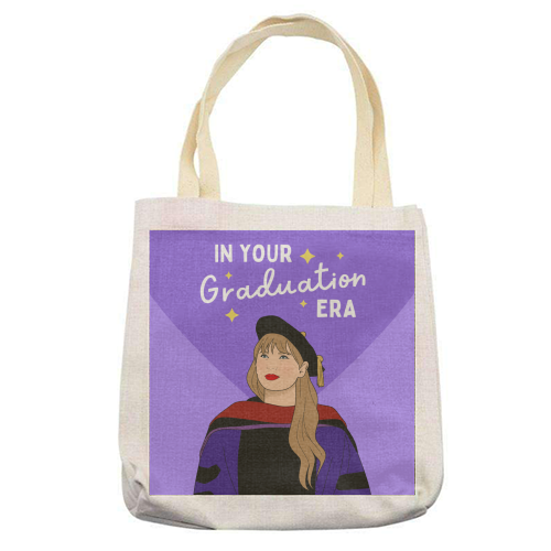 In Your Graduation Era Pop Inspired Quote - printed canvas tote bag by Sundiva Designs