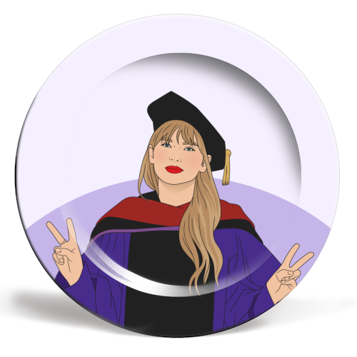 Congrads You're A Mastermind Funny Graduation Quote - ceramic dinner plate by Sundiva Designs