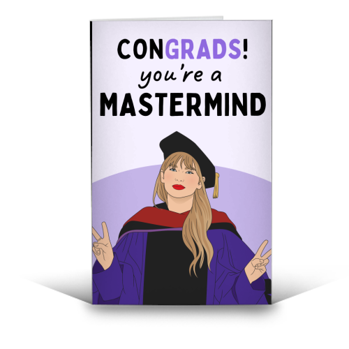Congrads You're A Mastermind Funny Graduation Quote - funny greeting card by Sundiva Designs