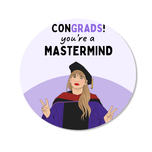 Congrads You're A Mastermind Funny Graduation Quote - Magnet by Sundiva Designs