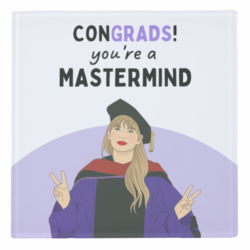 Congrads You're A Mastermind Funny Graduation Quote - personalised beer coaster by Sundiva Designs