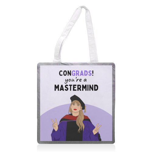 Congrads You're A Mastermind Funny Graduation Quote - printed canvas tote bag by Sundiva Designs
