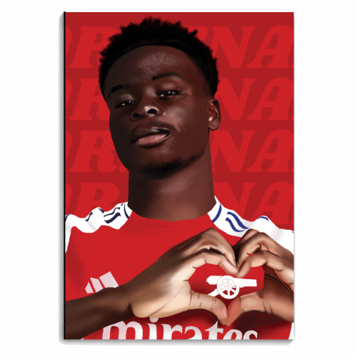 Arsenal Saka Red and White Emerates Gooners Giftware - personalised A4, A5, A6 notebook by AbiGoLucky